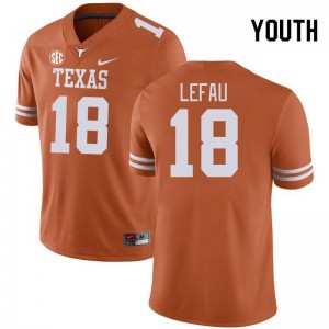 Youth Liona Lefau Texas Orange Texas Longhorns #18 SEC Conference University Jersey 925717-114