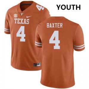 Youth CJ Baxter Texas Orange Texas Longhorns #4 Football University Jersey 977651-328
