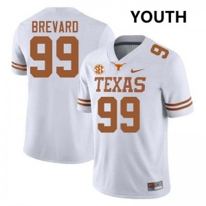 Youth Cole Brevard White Texas Longhorns #99 Football University Jersey 564708-912