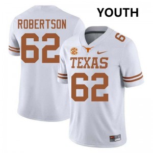 Youth Connor Robertson White Texas Longhorns #62 Football Official Jersey 927315-188