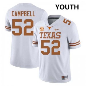 Youth DJ Campbell White Texas Longhorns #52 Football Alumni Jersey 195797-800