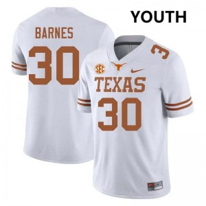Youth Elijah Barnes White Texas Longhorns #30 Football Player Jersey 164631-838