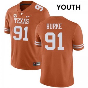 Youth Ethan Burke Texas Orange Texas Longhorns #91 Football Player Jersey 368038-600