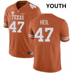 Youth Gehrig Heil Texas Orange Texas Longhorns #47 Football Player Jersey 210349-381