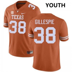 Youth Graham Gillespie Texas Orange Texas Longhorns #38 Football Alumni Jersey 584622-348