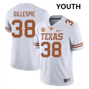Youth Graham Gillespie White Texas Longhorns #38 Football University Jersey 999867-833