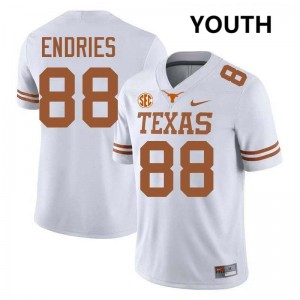 Youth Jack Endries White Texas Longhorns #88 Football Replica Jersey 640961-569