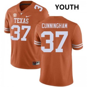 Youth Jonathan Cunningham Texas Orange Texas Longhorns #37 Football Embroidery Jersey 326560-585