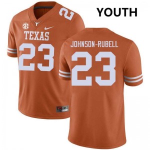 Youth Jordon Johnson-Rubell Texas Orange Texas Longhorns #23 Football 2025 Jersey 440954-968
