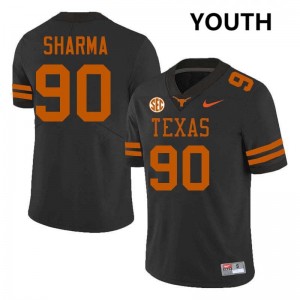 Youth Josiah Sharma Black Texas Longhorns #90 Football Stitched Jersey 172720-428
