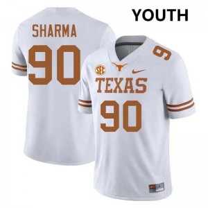 Youth Josiah Sharma White Texas Longhorns #90 Football University Jersey 447512-502