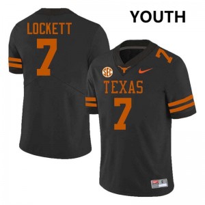 Youth Kaliq Lockett Black Texas Longhorns #7 Football Replica Jersey 403881-772