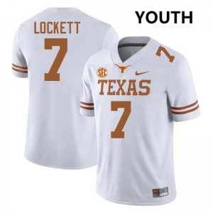 Youth Kaliq Lockett White Texas Longhorns #7 Football NCAA Jersey 429159-973