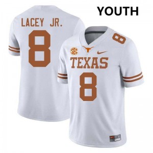 Youth Karle Lacey Jr. White Texas Longhorns #8 Football Embroidery Jersey 972124-880
