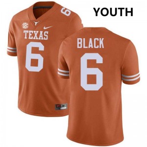 Youth Kobe Black Texas Orange Texas Longhorns #6 Football University Jersey 673663-556