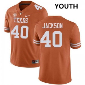 Youth Lance Jackson Texas Orange Texas Longhorns #40 Football 2025 Jersey 577015-881