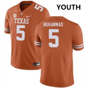 Youth Malik Muhammad Texas Orange Texas Longhorns #5 Football Stitched Jersey 596947-304