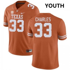 Youth Myron Charles Texas Orange Texas Longhorns #33 Football High School Jersey 571936-750