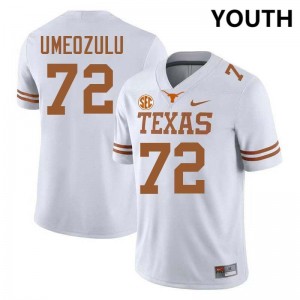 Youth Neto Umeozulu White Texas Longhorns #72 Football Embroidery Jersey 395038-609