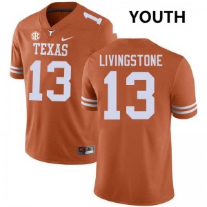 Youth Parker Livingstone Texas Orange Texas Longhorns #13 Football 2025 Jersey 926878-792