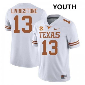 Youth Parker Livingstone White Texas Longhorns #13 Football High School Jersey 386062-581