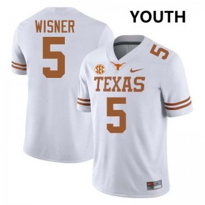 Youth Quintrevion Wisner White Texas Longhorns #5 Football Alumni Jersey 902240-636