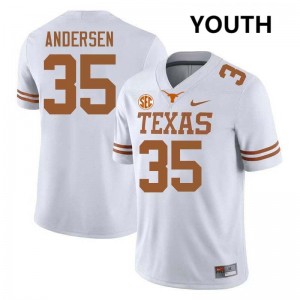 Youth Rett Andersen White Texas Longhorns #35 Football Limited Jersey 870230-799