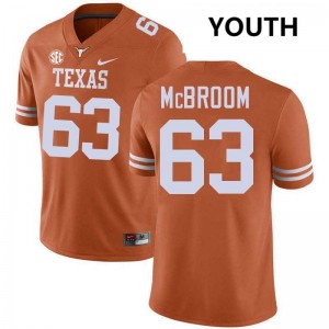 Youth Rick McBroom Texas Orange Texas Longhorns #63 Football High School Jersey 500731-559