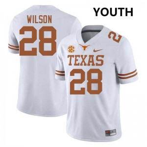 Youth Santana Wilson White Texas Longhorns #28 Football Embroidery Jersey 247121-154