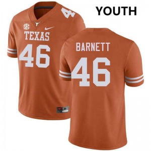 Youth Spencer Barnett Texas Orange Texas Longhorns #46 Football Game Jersey 774424-785