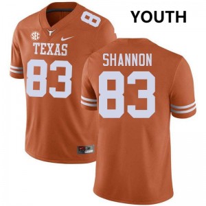 Youth Spencer Shannon Texas Orange Texas Longhorns #83 Football Player Jersey 665785-795