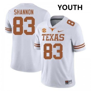 Youth Spencer Shannon White Texas Longhorns #83 Football Stitched Jersey 339161-929