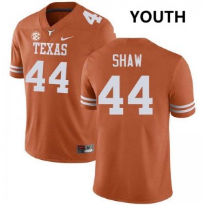 Youth Travis Shaw Texas Orange Texas Longhorns #44 Football Stitched Jersey 268026-515