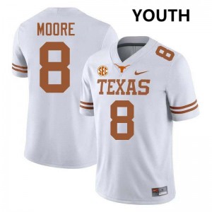 Youth Trey Moore White Texas Longhorns #8 Football NCAA Jersey 999676-864