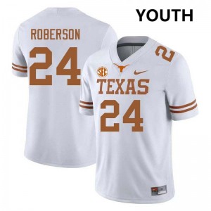 Youth Warren Roberson White Texas Longhorns #24 Football 2025 Jersey 825142-785