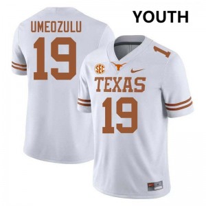 Youth Zina Umeozulu White Texas Longhorns #19 Football 2025 Jersey 391934-950