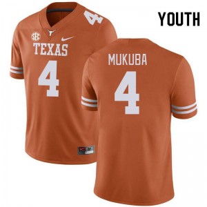 Youth Andrew Mukuba Texas Orange Texas Longhorns #4 SEC Conference Embroidery Jersey 898961-225