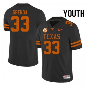 Youth David Gbenda Black Texas Longhorns #33 SEC Conference University Jersey 690408-894