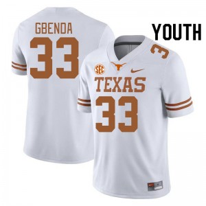 Youth David Gbenda White Texas Longhorns #33 SEC Conference Alumni Jersey 605240-779