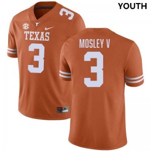 Youth Emmett Mosley V Texas Orange Texas Longhorns #3 Football Official Jersey 829000-392