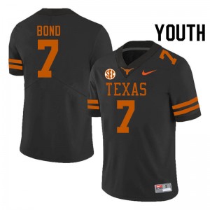 Youth Isaiah Bond Black Texas Longhorns #7 SEC Conference High School Jersey 390018-313
