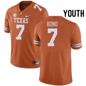 Youth Isaiah Bond Texas Orange Texas Longhorns #7 SEC Conference Replica Jersey 415013-745