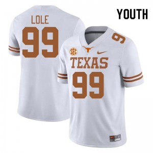 Youth Jermayne Lole White Texas Longhorns #99 SEC Conference 2025 Jersey 960798-151