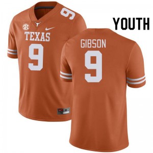 Youth Jerrick Gibson Texas Orange Texas Longhorns #9 SEC Conference 2025-26 Jersey 849322-358