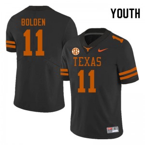 Youth Silas Bolden Black Texas Longhorns #11 SEC Conference 2025-26 Jersey 646291-859