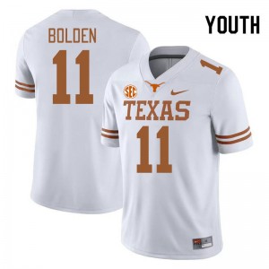 Youth Silas Bolden White Texas Longhorns #11 SEC Conference Game Jersey 668904-594