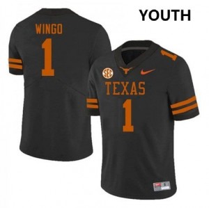 Youth Ryan Wingo Black Texas Longhorns #1 Football Embroidery Jersey 501038-791